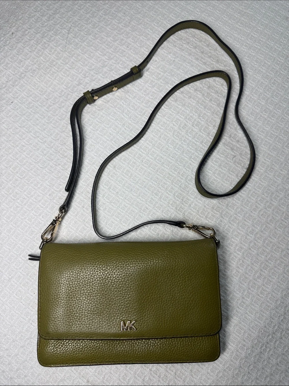 Michael Kors olive green wallet crossbody small leather bag